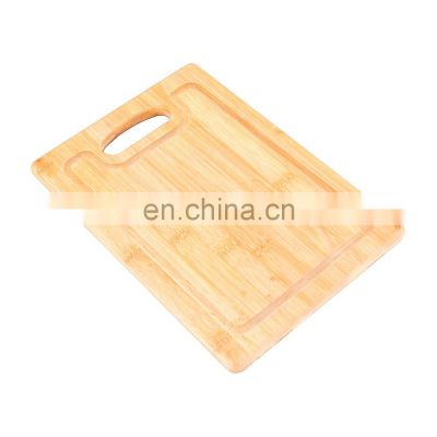 Wholesale Bamboo Cutting Board Kitchen Chopping Board with Juice Grooves and Handle