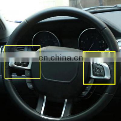 2pcs Chrome Interior Accessory Steering Wheel Button Sticker For Range Rover Evoque Car Styling