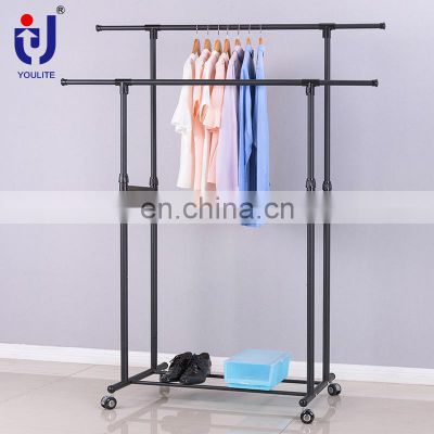 Stable quality coat rack with storage rolling coat rack with shelf