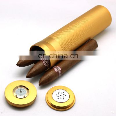 Aluminum Cigar Tube Gold Color LONTEN portable cigar tube