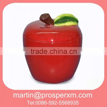 Ceramic apple canister fruit design