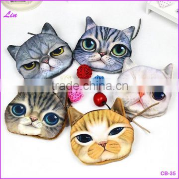 New Cute Cat Coin purse kids wallet kawaii bag coin pouch children's purses holder women coin wallet animal big facechange