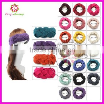 Women's Hot Flowers Hairband Hemp Crochet Headband Knit Warmer Headwrap Winter