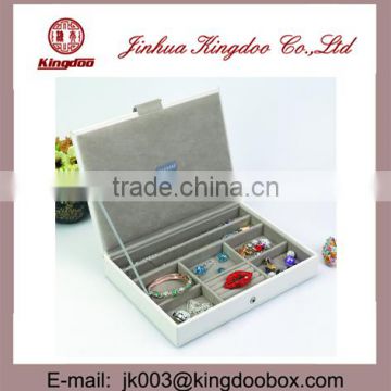 Jinhua Supplier Handmade PU Leather MDF Jewelry Box with Compartments