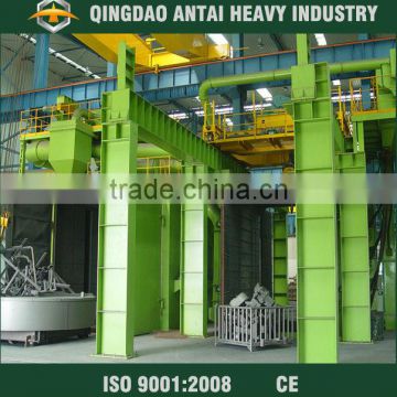 Big casting or steel parts rotary table type steel grit blasting equipment