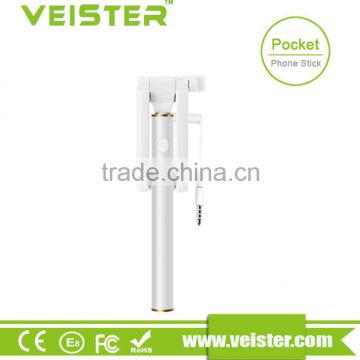Veister Extendable 3.5mm Wired Remote Shutter Handheld Selfie Stick For iPhone 6 Plus 5