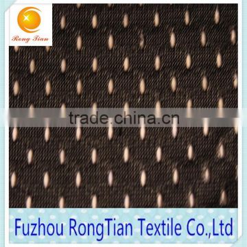 Breathable polyester warp knitted bird-eyes hole mesh fabric for suits lining