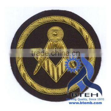 Bullion Embroidered Masonic Badge Patch Emblem