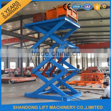 CE stationary upright scissor lift warehouse cargo lift