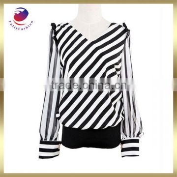 strips fashion blouse and skirt