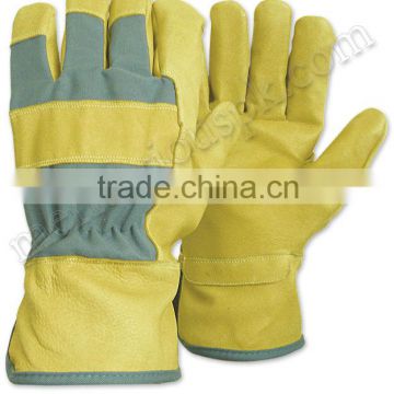 Cow Yellow Leather Working Safety Gloves