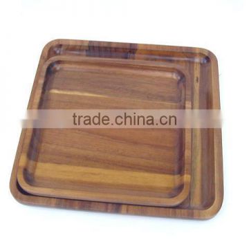 Wooden Platter Dish Plate Serving Tray with Square Shape and 2 Sizes
