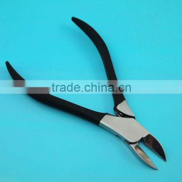 Black color rubber handle professional cuticle nippers