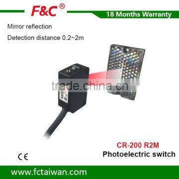 CR-200/15D Micro photoelectric sensor with reflector ,Mirror reflection type,Active Components,Waterproof and oilproof
