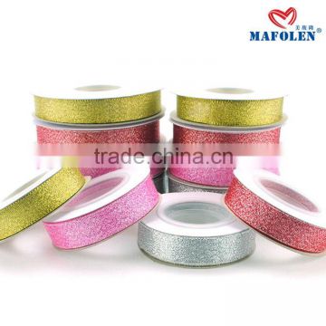 custom printed packing decoration metallic foil ribbon