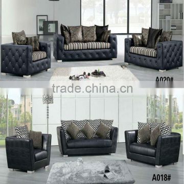 3 2 1 crocodile skin black modern cheap sofa set A020#