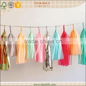 Small Hanging tissue paper tassel for wedding decoration