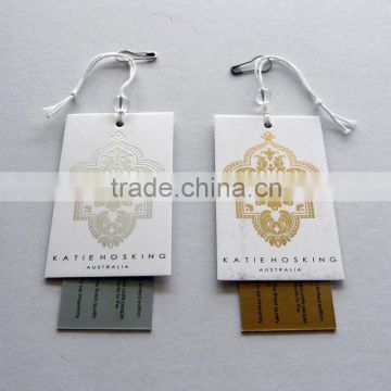 Foil Printing Custom Paper Hang Tag For Clothes