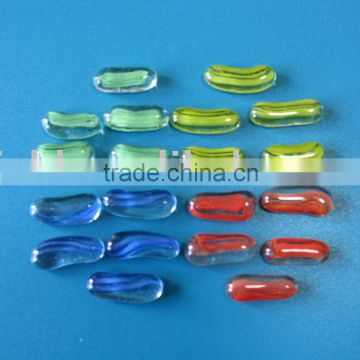 colourful peanut shape glass marble for decoration