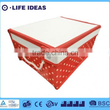 Non-woven folding storage box with lid