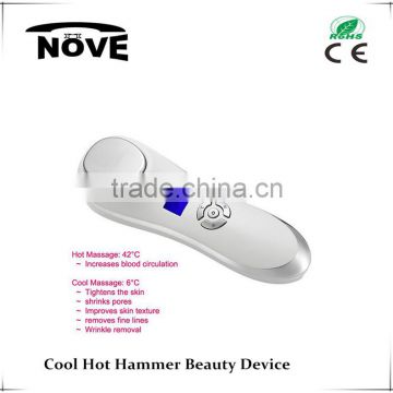 2016 Korean Skin Care Vibrate cool hot hammer Sonic Vibrate Ionic cold warm hammer beaty equipment
