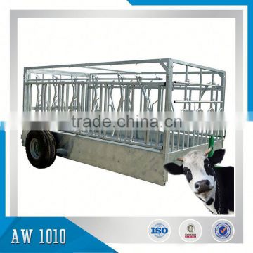 sheep and cattle used Hot Dipped Galvanized Farm Animal Wagon Trailers with wheel