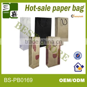 unique design packaging wine paper bag by chinese manufacturer