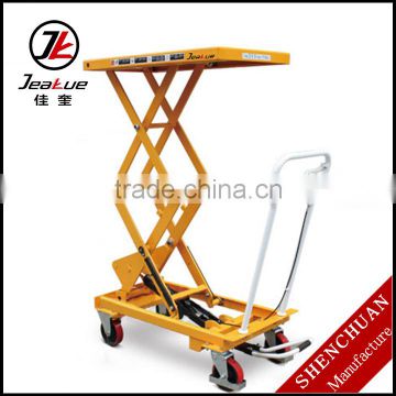 Economical foot pedal scissor lift table