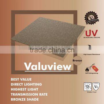 Lexan Plastic Polycarbonate Frosted Embossed Sheet (Valuview Bronze Solid Embossed)