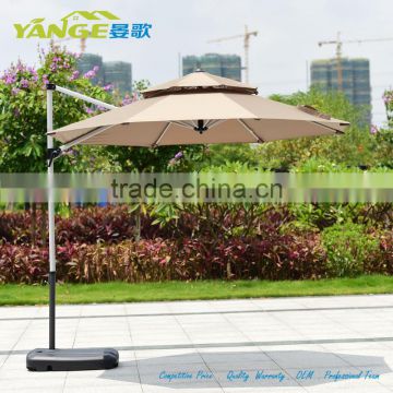 cantilever patio umbrella for outdoor use with aluminum frame