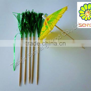 colored decorative bamboo wooden cocktail toothpick flags