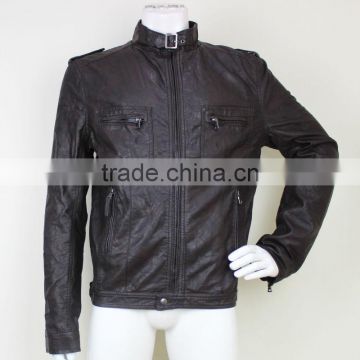 2014 New Fashion Mens Leather Motorcycle Jacket