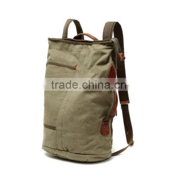 Unisex Vintage Casual Cotton Canvas Leather Backpack Rucksack Hand Bag Bookbag ,Lagtop Bag,Travel Bag,Day Bag, Computer Bag For