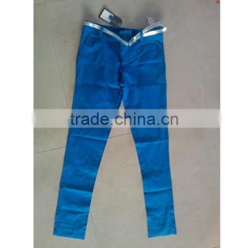 cotton/spandex blue excess inventory pant stock