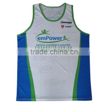 Kroad China wholesale marathon sublimated running singlet custom design for men