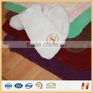 luxury microfiber chenille absorbent bath rug without rubber backing