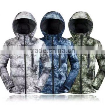 2017 Custom Wholesale Fashion Hooded Duck Down Woodland Winter Men Jacket