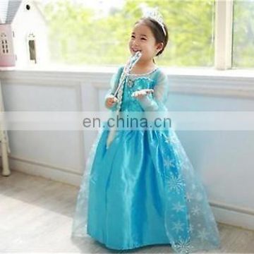 Sweet felt custom made elsa dress cosplay costume in frozen for party wholesale FC2119