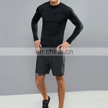 fancy stretch running sport black mens compression shirt