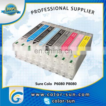 Best selling empty large format refillable ink cartridge with reset chip for epson sure color P7080 P9080 printer