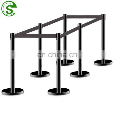 Stainless Steel Crowd Queue Control Barrier Stanchion Stand with a Rope