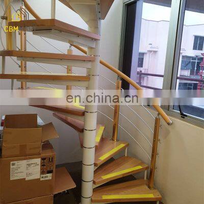 China factory supplier cast wrought iron spiral stair used wood spiral staircases