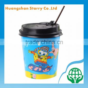 Sucker and Lid Cover OEM Cartoon Design Paper Cup