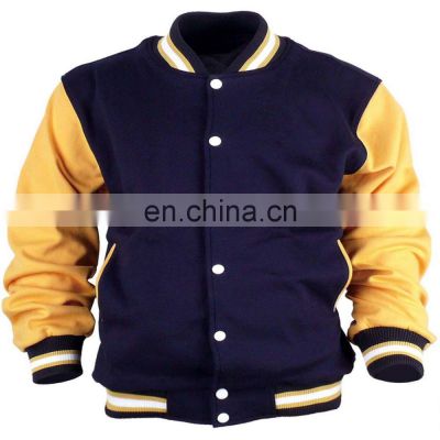 2021 New Design High Quality Cotton Fleece Custom Design Varsity Jacket for men