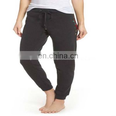 Custom Design wholesale price Ladies winter Sports Wear Cotton Sweat Pants cotton fleece sweat suit gym pants for women