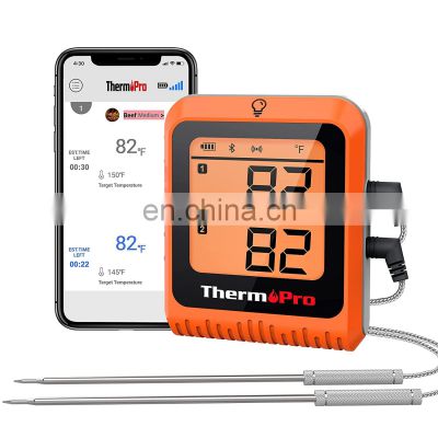 Wireless Meat Thermometer of 500FT, Bluetooth Meat Thermometer for Smoker Oven, Grill Thermometer with Dual Probes