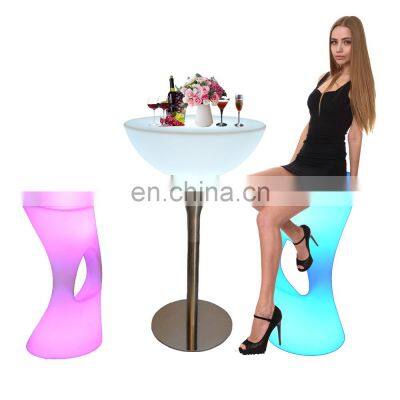 LED glowing chairs /Time Modern PE Plastic Shell Material Outdoor Furniture LED Light Glowing Bar Led Chair