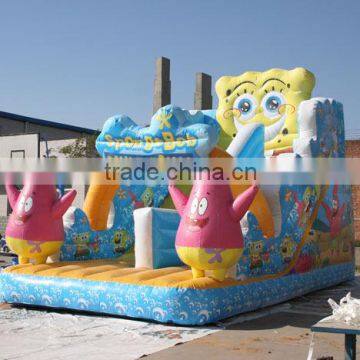 hot sale inflatable slide sponge bob indoor playing equipment