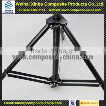 Roll-wrapped glass fiber telescopic pole matched with telescopic tripod