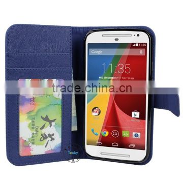 fancy pu leather flip case for motorola for moto g2 made in china